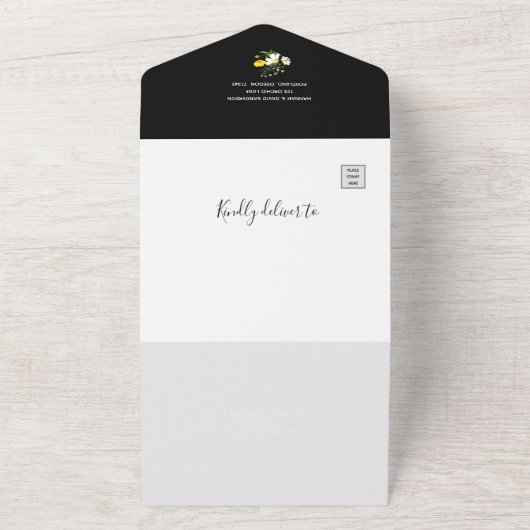 ダイジー&バターカップのオールインワン結婚式招待状 オールインワン招待状 (外側)