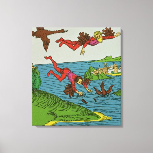 ダイダロスとイカロス， 15世紀 キャンバスプリント (正面)