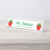 ダイティカスタムシャン栄養士赤ストロベリーアイコン デスクネームプレート (正面)
