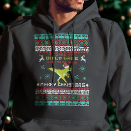 ダイナソーピクセルスタイルのゲーマー向けクリスマスフーディー パーカ