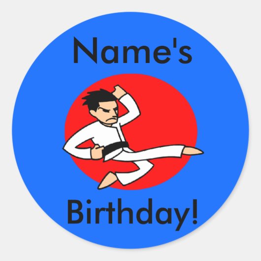 ダイナマイト武術アーツ誕生日ステッカー ラウンドシール (正面)