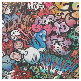 ダイナミックお洒落通りアートグラフィティアートパターン ファブリック