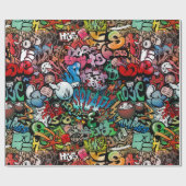 ダイナミックお洒落通りアートグラフィティアートパターン ラッピングペーパー (フラット)