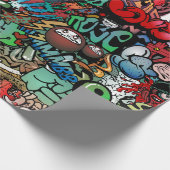 ダイナミックお洒落通りアートグラフィティアートパターン ラッピングペーパー (角)