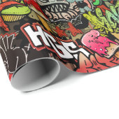 ダイナミックお洒落通りアートグラフィティアートパターン ラッピングペーパー (ロールコーナー)