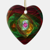 ダイナミックつながり抽象芸術アートハートオーナメント セラミックオーナメント (右)
