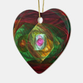 ダイナミックつながり抽象芸術アートハートオーナメント セラミックオーナメント (左)