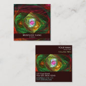 ダイナミックつながり抽象芸術アートプロフェッショナル スクエア名刺 (正面/裏面)