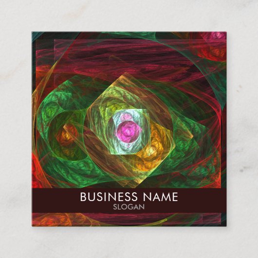 ダイナミックつながり抽象芸術アートプロフェッショナル スクエア名刺 (正面)
