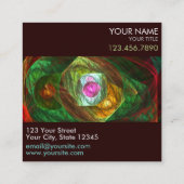 ダイナミックつながり抽象芸術アートプロフェッショナル スクエア名刺 (裏面)