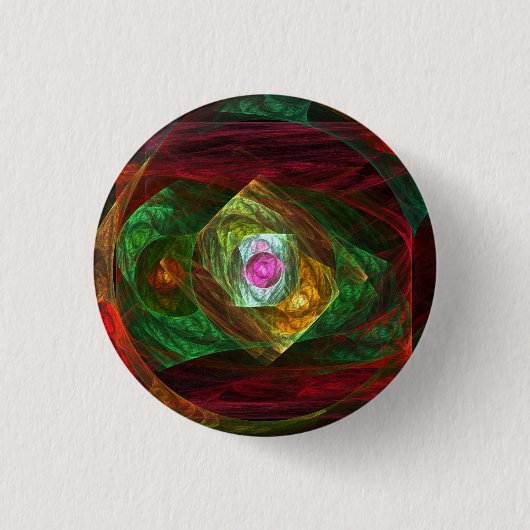ダイナミックつながり抽象芸術アートボタン（丸） 缶バッジ (正面)