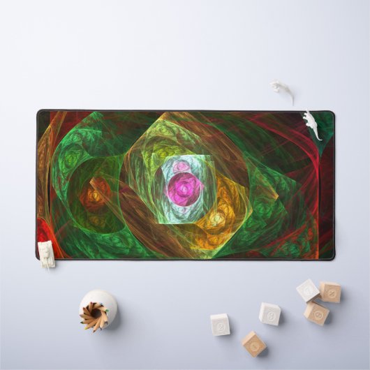 ダイナミックつながり抽象芸術アート デスクマット (キッズテーブル)