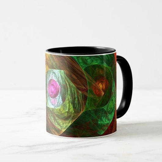 ダイナミックつながり抽象芸術コーヒーマグ マグカップ (正面右)