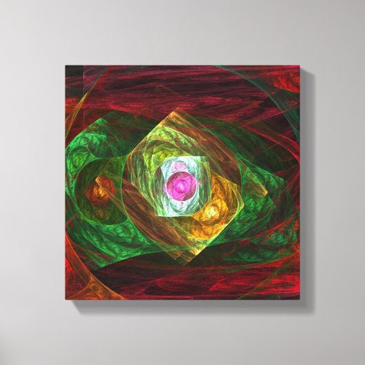 ダイナミックつながり抽象芸術白黒 キャンバスプリント (正面)