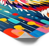 ダイナミックで大胆な動物アートデザイン ポスター (角)