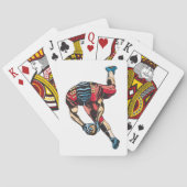 ダイナミックなアメリカンフットボール選手タッチダウン トランプ (裏面)