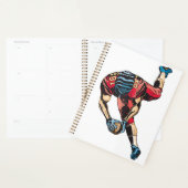 ダイナミックなアメリカンフットボール選手タッチダウン プランナー手帳 (ディスプレー)