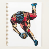 ダイナミックなアメリカンフットボール選手タッチダウン プランナー手帳 (正面)