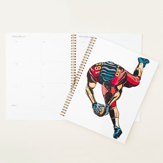 ダイナミックなアメリカンフットボール選手タッチダウン プランナー手帳