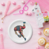 ダイナミックなアメリカンフットボール選手タッチダウン ペーパープレート (パーティー)