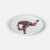 ダイナミックなアメリカンフットボール選手タッチダウン ペーパープレート (アングル)