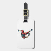 ダイナミックなアメリカンフットボール選手タッチダウン ラゲッジタグ (正面縦)