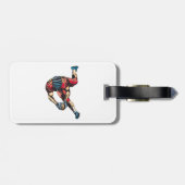 ダイナミックなアメリカンフットボール選手タッチダウン ラゲッジタグ (裏面横)