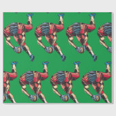 ダイナミックなアメリカンフットボール選手タッチダウン ラッピングペーパー (フラット)