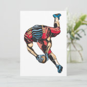ダイナミックなアメリカンフットボール選手タッチダウン 招待状 (スタンド正面)