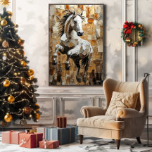 ダイナミックなインパストアートで駆け抜ける馬