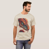 ダイナミックなエネルギーを放つ火炎の蛇 Tシャツ (正面フル)