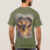 ダイナミックなエネルギーを放つ火炎の蛇 Tシャツ (裏面)