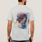 ダイナミックなエネルギーを放つ火炎の蛇 Tシャツ (裏面)