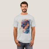 ダイナミックなエネルギーを放つ火炎の蛇 Tシャツ (正面フル)