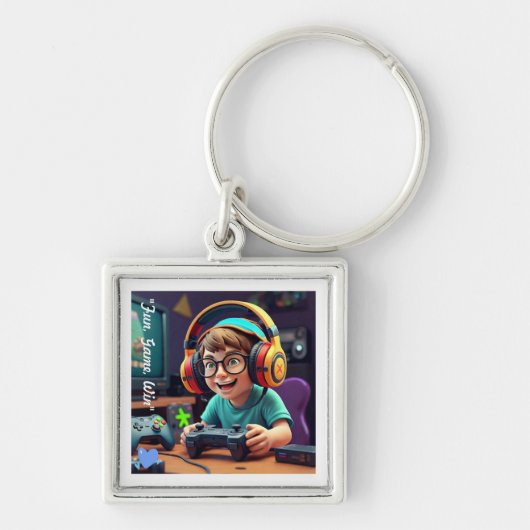「ダイナミックなゲーム漫画」 キーホルダー (正面)