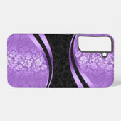 ダイナミックなジオメトリデザイン（紫と黒） SAMSUNG GALAXYケース (裏面横)