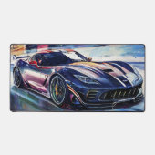 ダイナミックなスポーツカーレースの絵画スタイル デスクマット (正面)