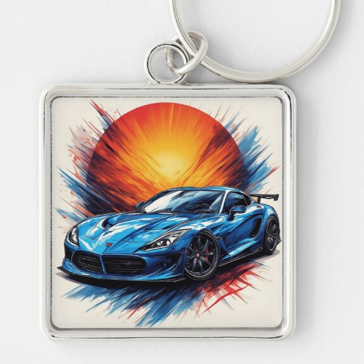 ダイナミックなスポーツカー キーホルダー (正面)