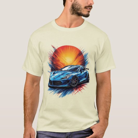 ダイナミックなスポーツカー Tシャツ (正面)