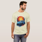 ダイナミックなスポーツカー Tシャツ (正面フル)