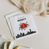 ダイナミックなスーパーヒーローの第3の誕生日 スタンダードカクテルナプキン