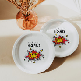 ダイナミックなスーパーヒーローの誕生日 ペーパープレート