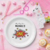 ダイナミックなスーパーヒーローの誕生日 ペーパープレート (パーティー)