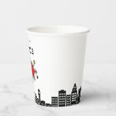 ダイナミックなスーパーヒーロー4歳の誕生日 紙コップ (左)