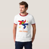 ダイナミックなダンスのポーズの若者グラフィック Tシャツ (正面フル)
