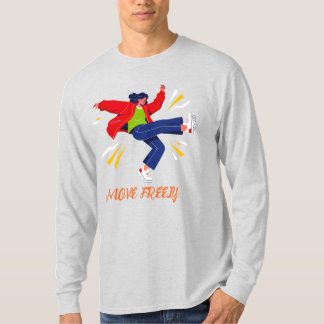 ダイナミックなダンスのポーズを描いた若者向けグラフィック Tシャツ
