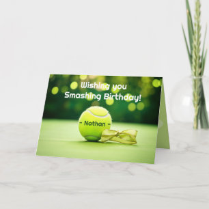 🎾ダイナミックなテニスの願い:打ちのめす誕生日 カード