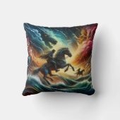 ダイナミックなデュオ：ストーミーの馬の冒険 クッション (裏面)