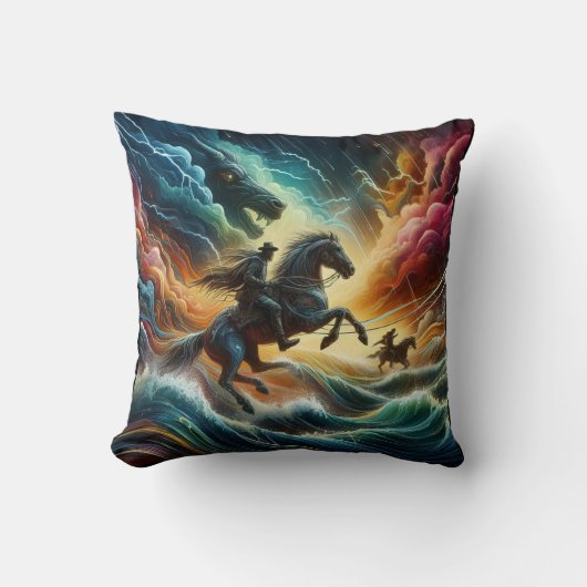 ダイナミックなデュオ：ストーミーの馬の冒険 クッション (正面)