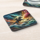 ダイナミックなデュオ:ストーミーの馬の冒険 コースター (左側)